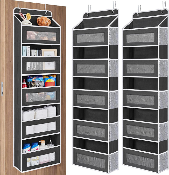JARLINK Over the Door Organizer for Pantry, Bathroom, 5 Shelf Black, 2 Pack