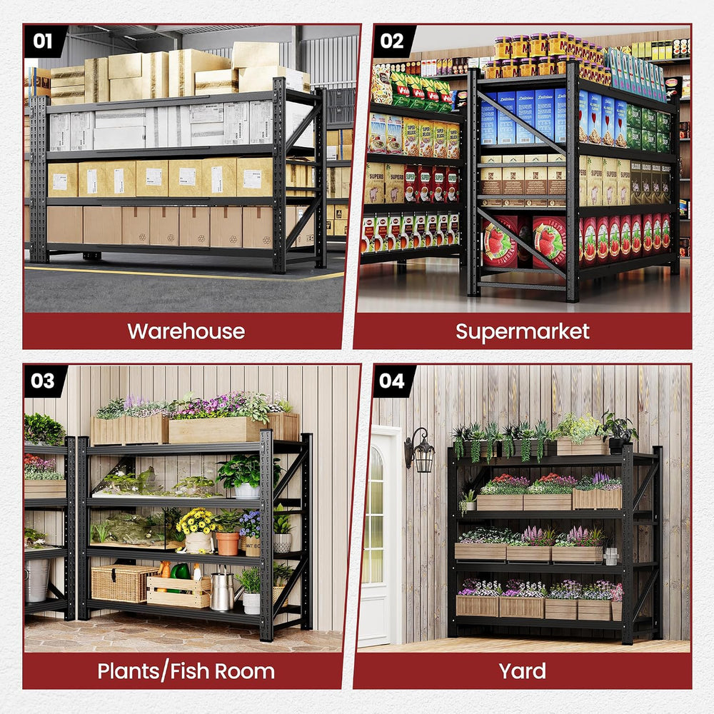 68" Wide Industrial Storage Shelves, 8000LBS Garage Shelving Heavy Duty,...
