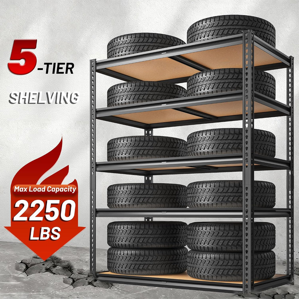 ROOMFAVE Garage Shelving Heavy Duty, 5 Tier,72" H x 35.56" W x 16&q...