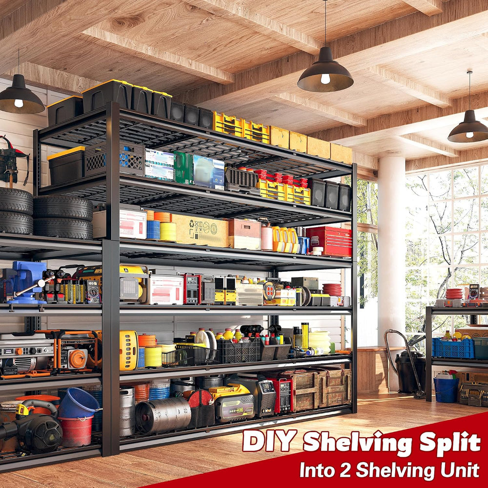 REIBII 60" W Garage Shelving, 3000LBS Storage Shelves, 6 Tier Heavy Duty...