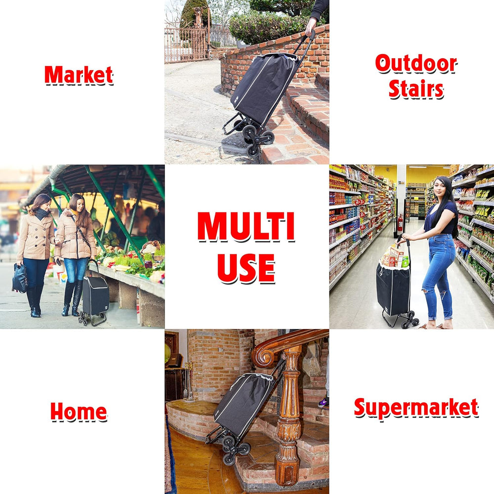dbest Products Trolley Dolly Sport Stair Climber – Foldable Grocery Cart on W...