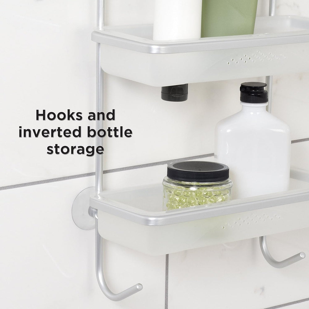 Zenna Home 7403ALK, NeverRust Aluminum Shower Caddy, Satin Chrome