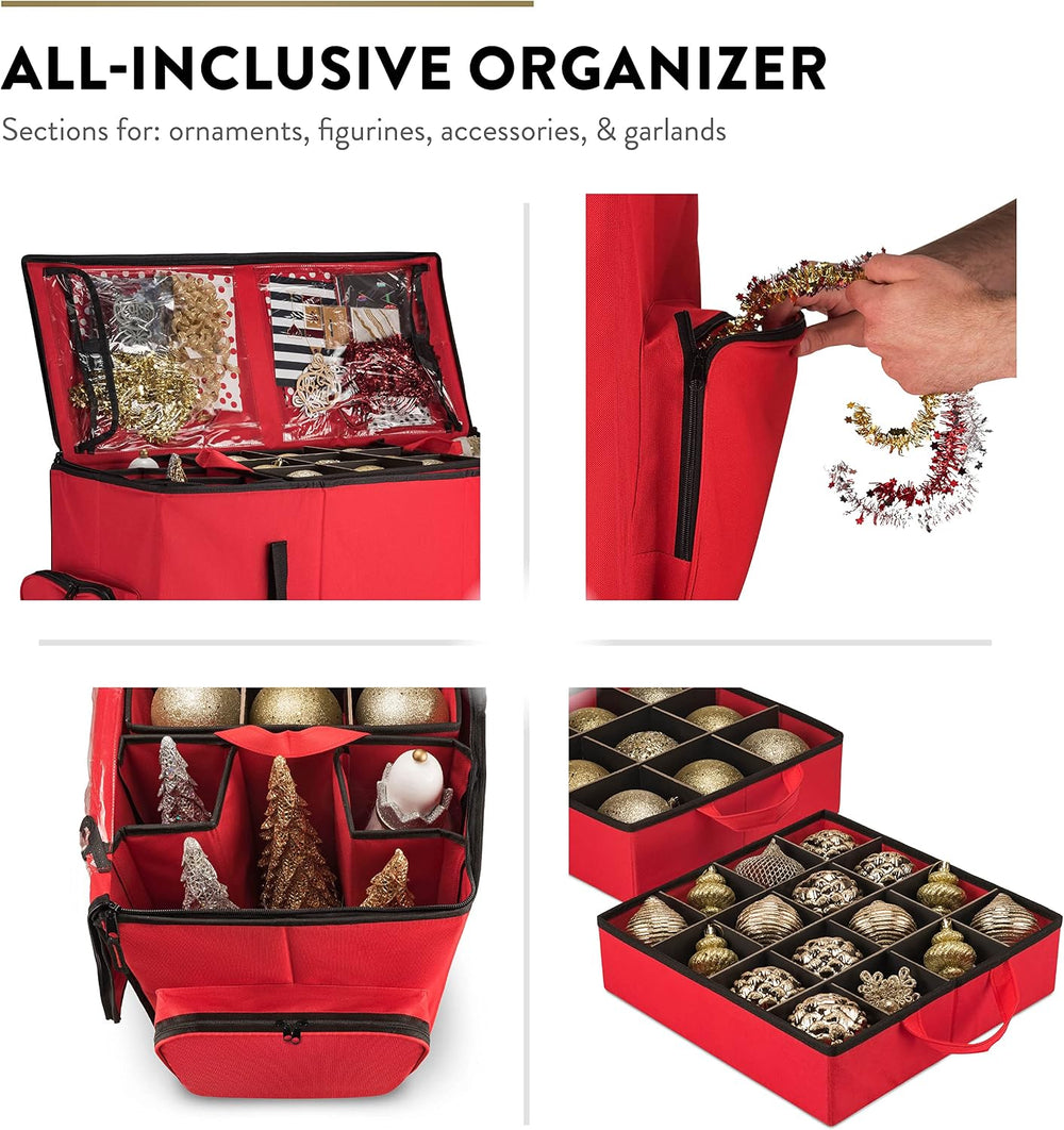 ZOBER All in One Christmas Ornament Storage Box & Decoration Container - ...
