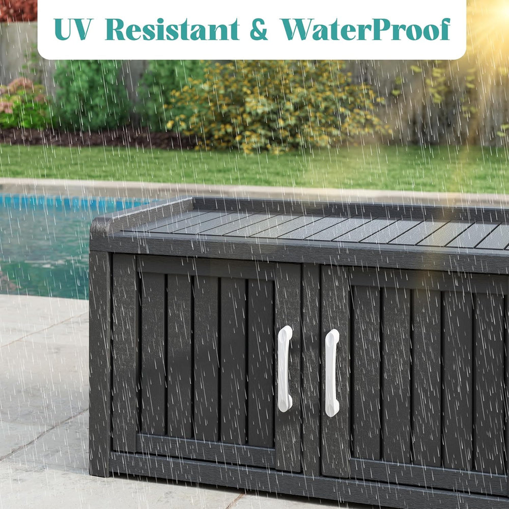 KAMABOKO Outdoor Shoe Storage Cabinet Waterproof UV-Resistant, Entryway Stora...