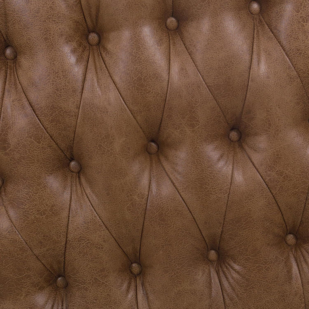 HomePop 58" Large Upholstered Bench - Light Brown PU Leather
