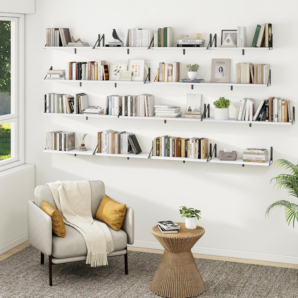 Heimlove Floating Book Shelves for Wall,35.4 Inches Long Wall Mounted Bookshe...