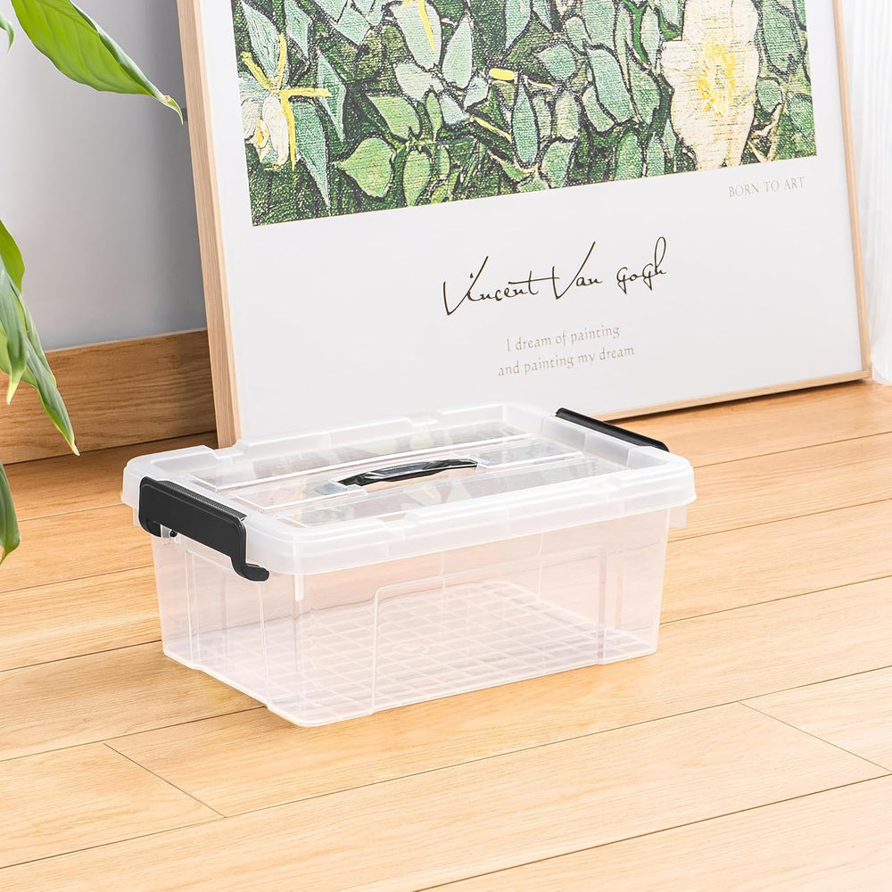 Cetomo Lidded Storage Bin with Handle, Storage Bins with Lid, Organizing Cont...