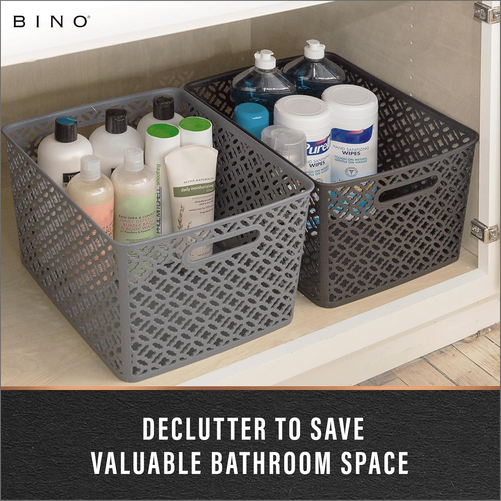 BINO l Plastic Storage Baskets, Medium - Grey | THE BLOSSOM COLLECTION l Mult...