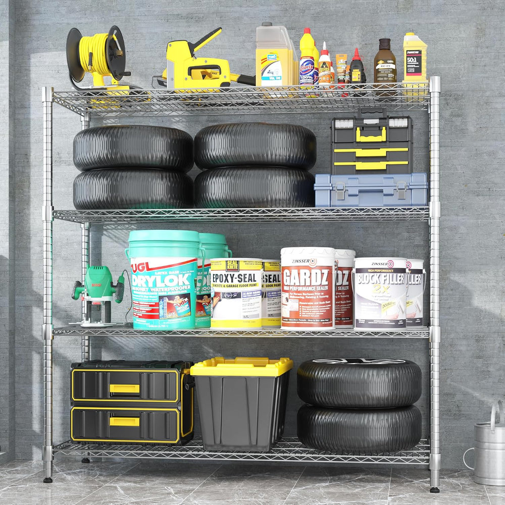 Homdox Heavy Duty Metal Shelves for Storage, 4 Tier Storage Racks and Shelvin...