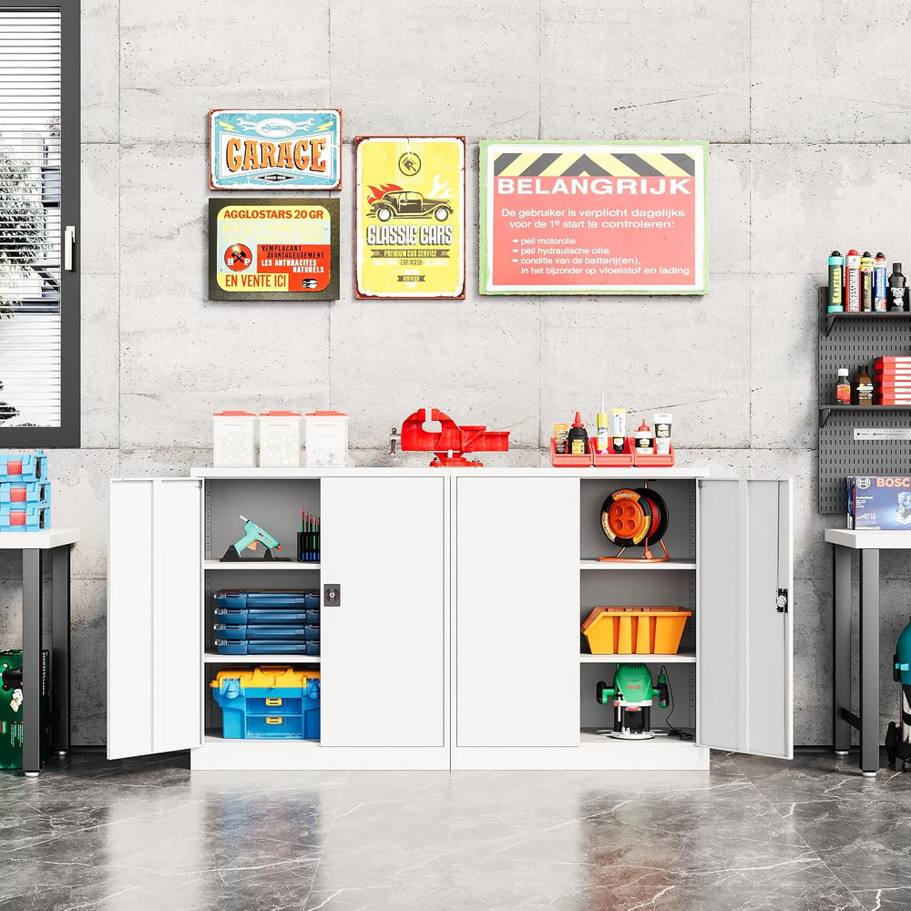 Fesbos Metal Storage Cabinet-36” Tall Steel File Cabinets with Lockable Doors...