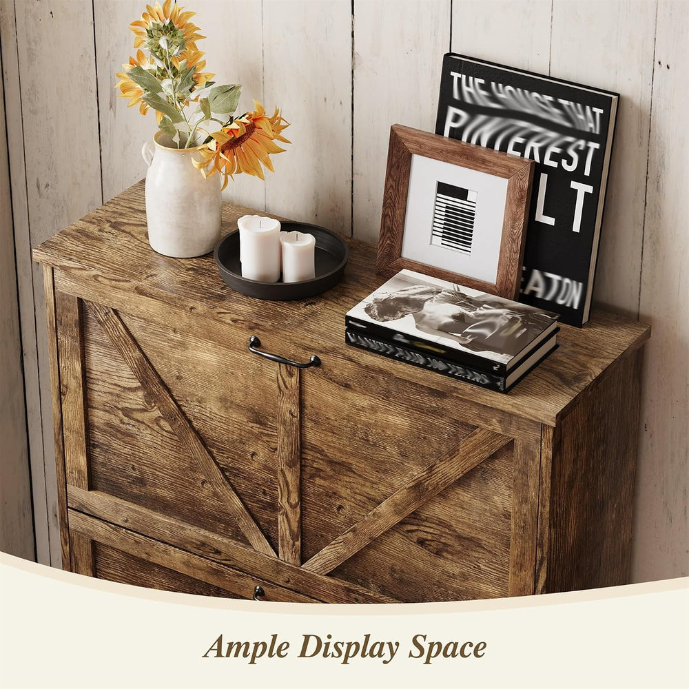 Semiocthome Farmhouse Shoe Storage Cabinet with 2 Flip Drawers, 31.5"(W)...