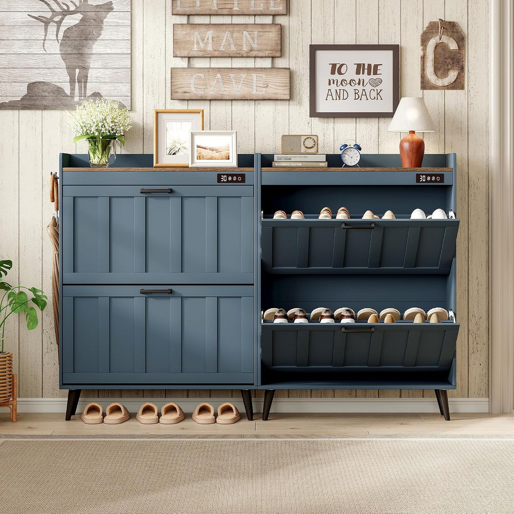 ChooChoo Shoe Storage Cabinet with 2 Flip Drawers and Deodorizer
