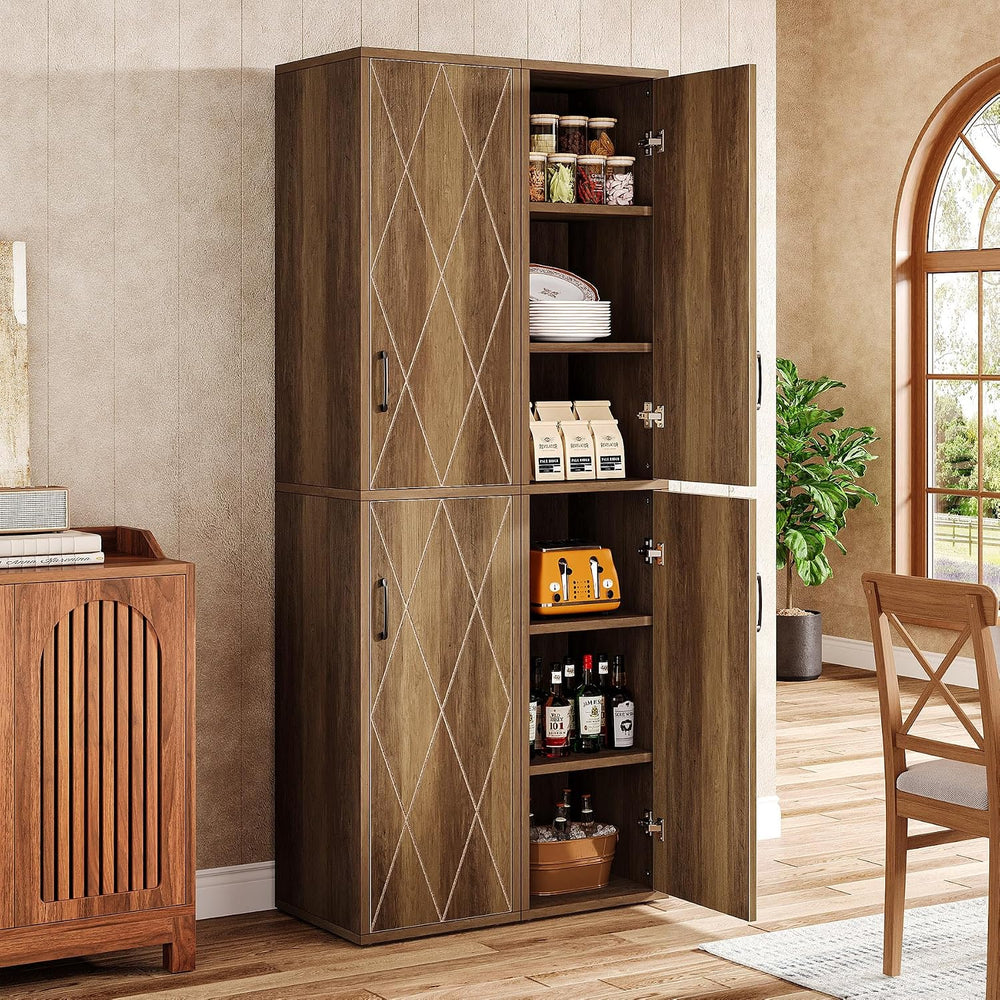 Tribesigns 75" Tall Narrow Storage Cabinet, 15 Inch Wide Wood Kitchen Pa...