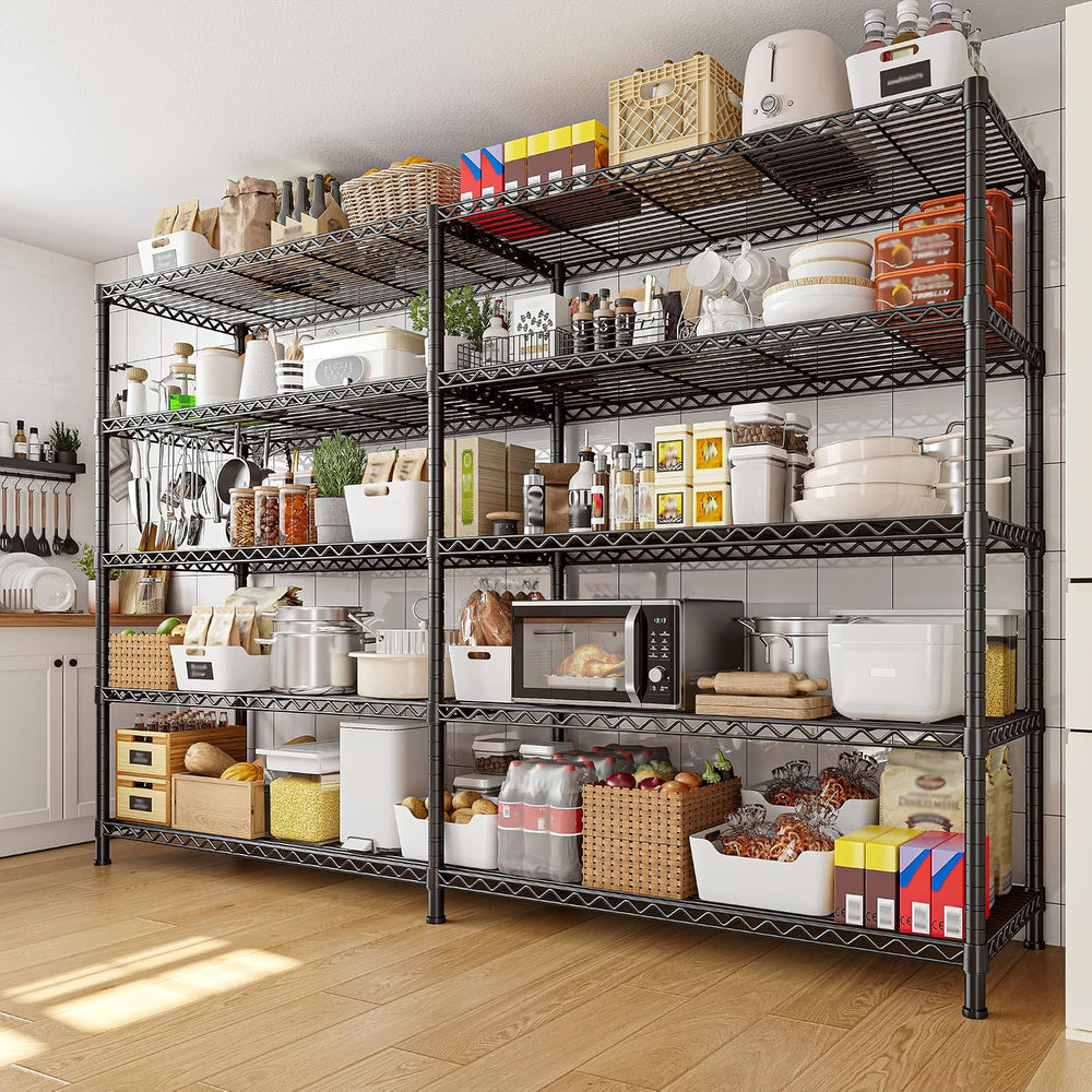 REIBII 73" W 5-Tier Heavy Duty Wire Shelving Unit, Garage Commercial, 2PC