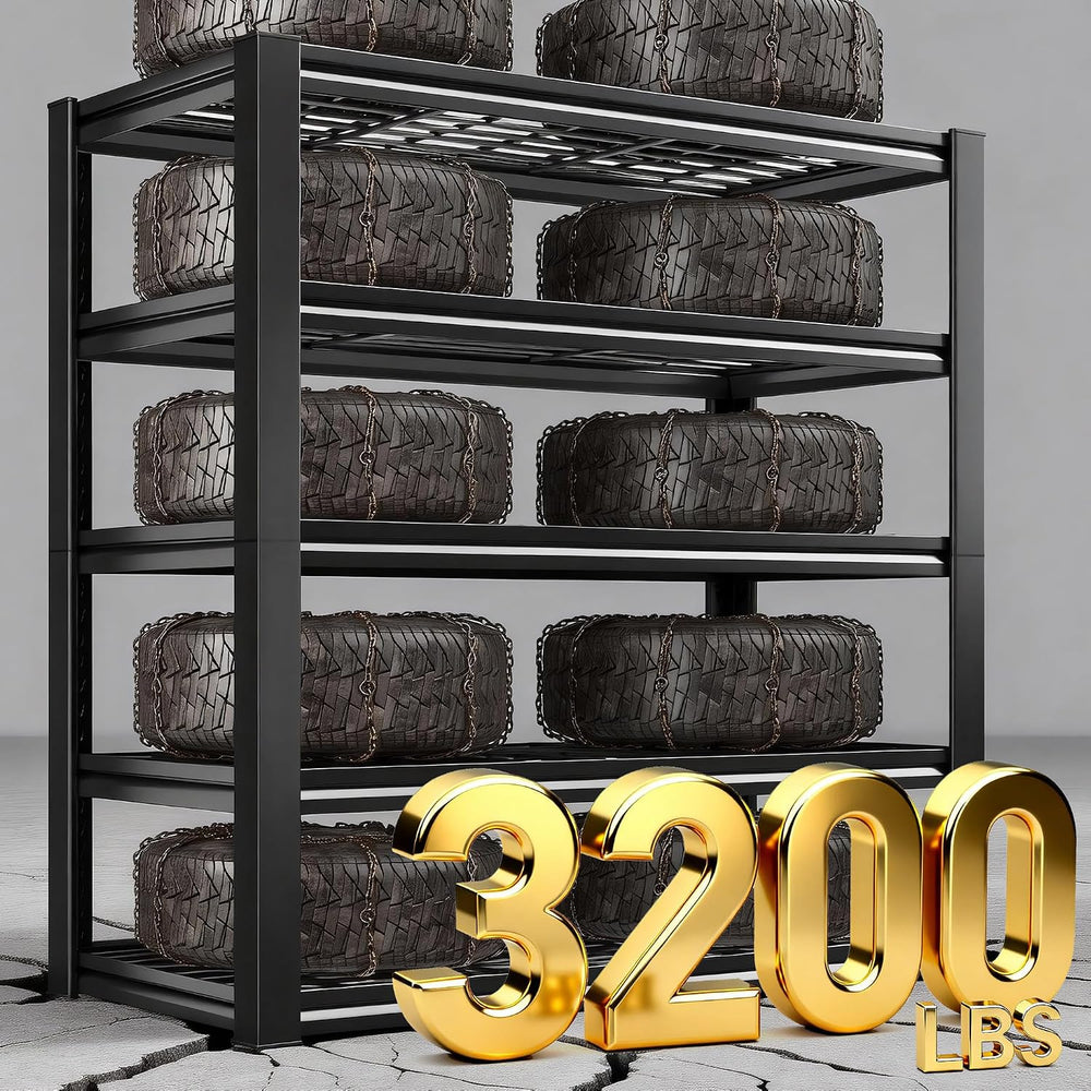 REIBII 72" H Garage Shelving 3200 LBS Heavy Duty Adjustable Storage Shelves