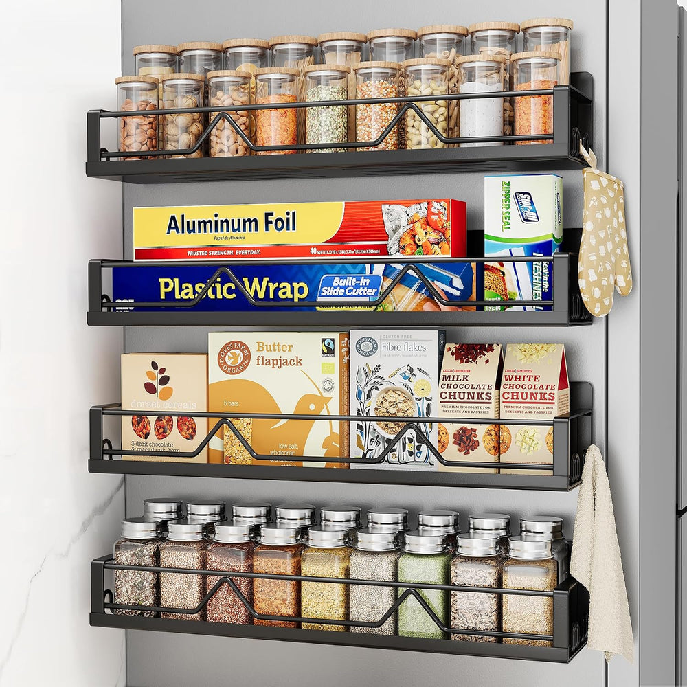 Mystozer 16.9 Inch Wide Large Capacity Magnetic Spice Rack for Refrigerator,4...