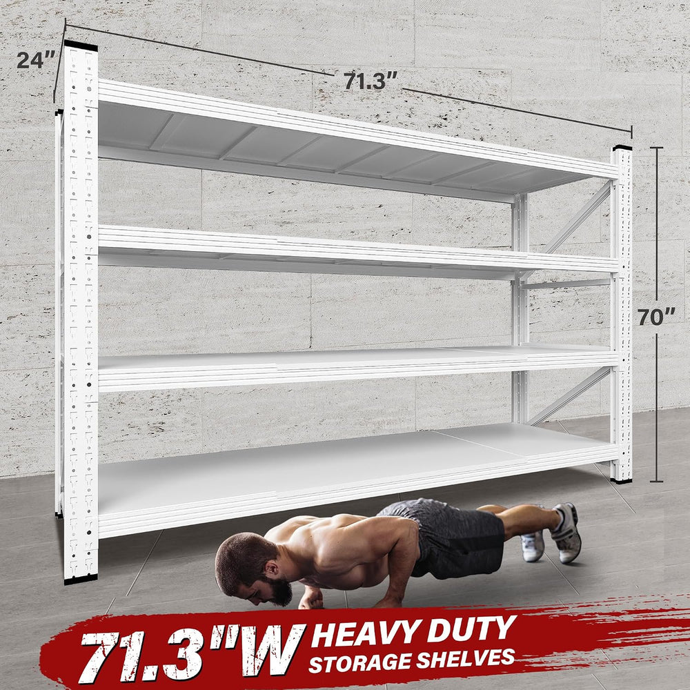 71.3" Wide Heavy Duty Garage Shelving Units,5000LBS Deep Storage Shelves...