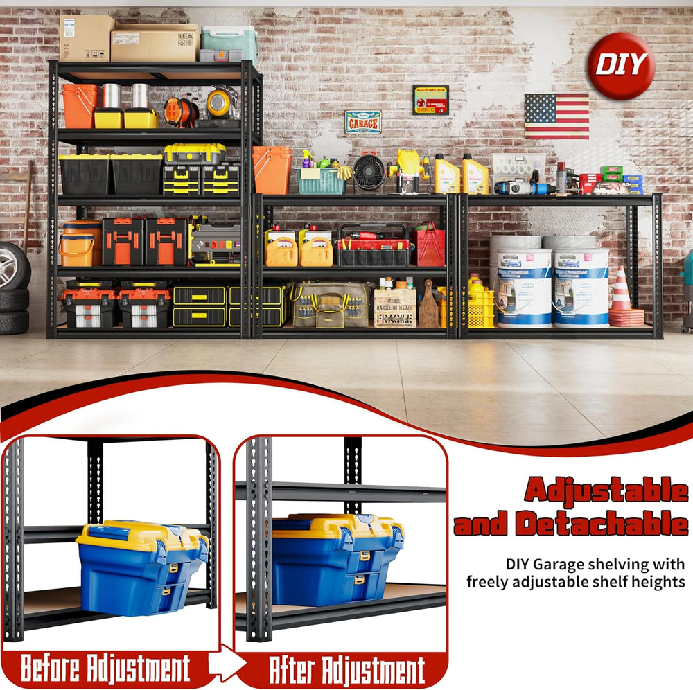 ROOMFAVE Garage Shelving Heavy Duty, 5 Tier,72" H x 35.56" W x 16&q...