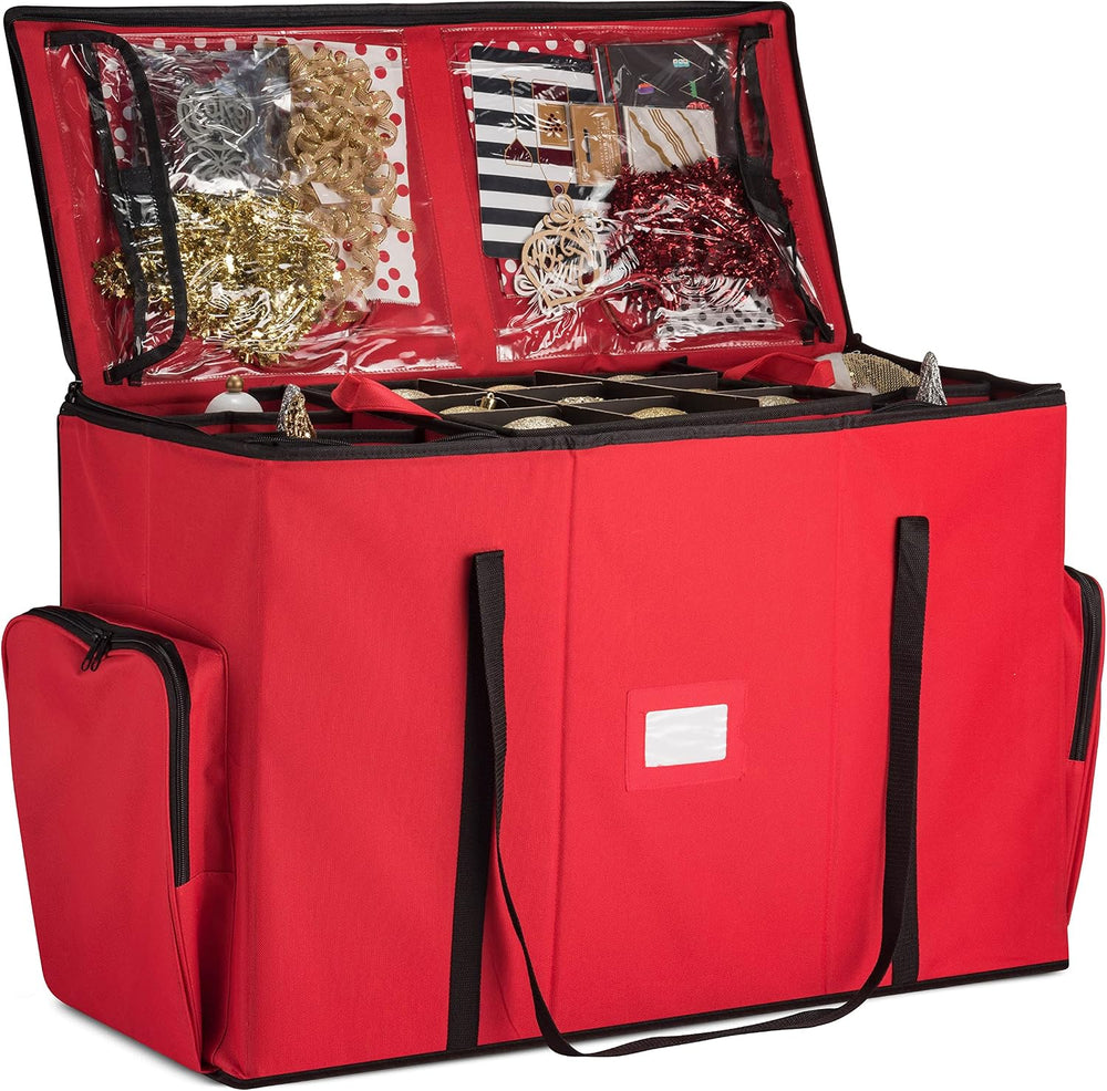 ZOBER All in One Christmas Ornament Storage Box & Decoration Container - ...