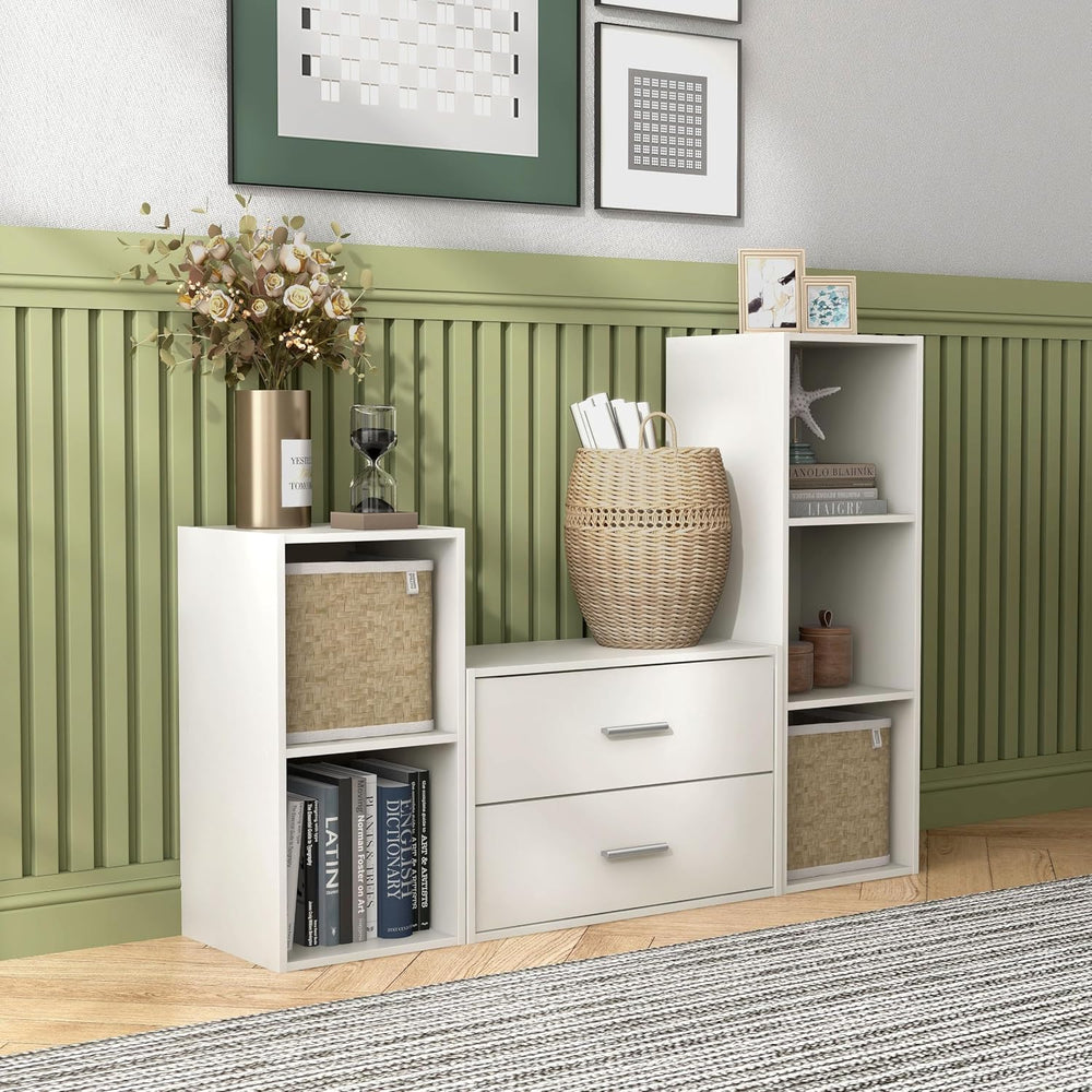 Homes: Inside + Out Apexa 2-Drawer Wooden Stackable Storage Drawers, Small Fo...