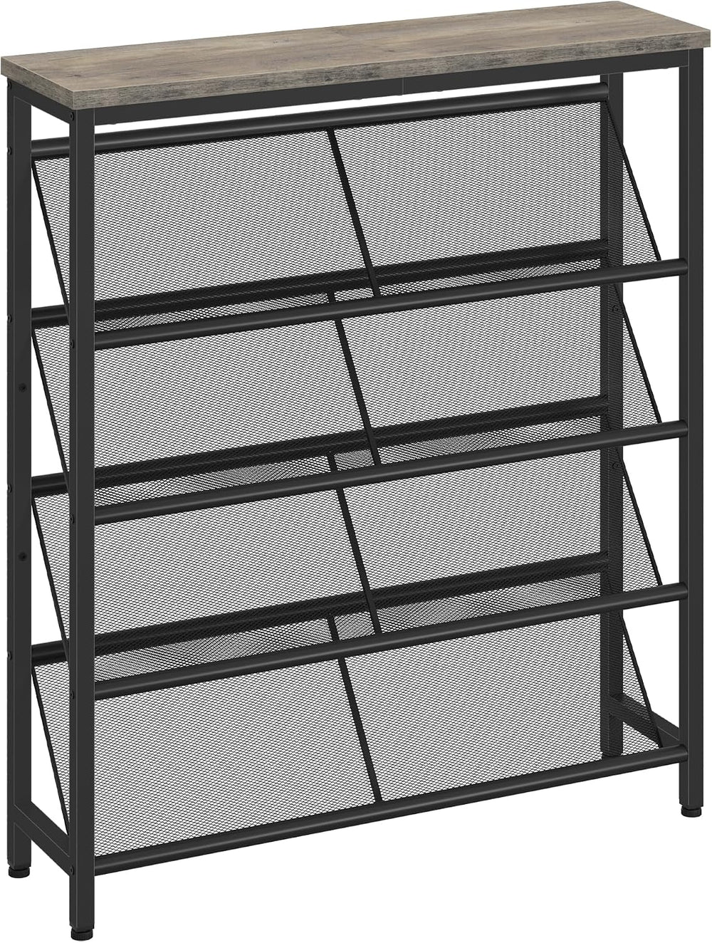 CHOEZON Shoe Rack, 5-Tier Slanted Shoe Storage Shelf, Narrow Shoe Rack for En...