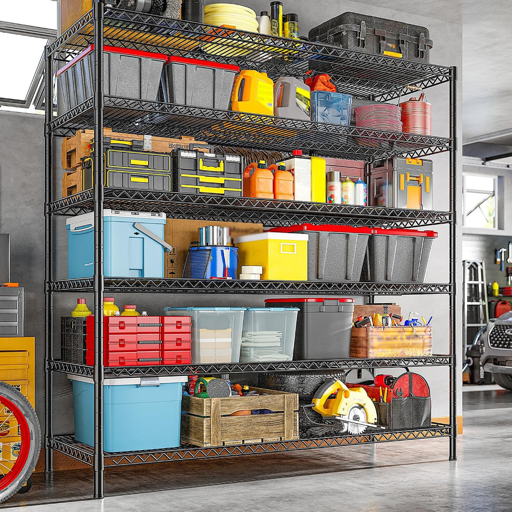 REIBII 83"H Storage Shelves 3840LBS Metal Shelving Unit Garage Shelving ...