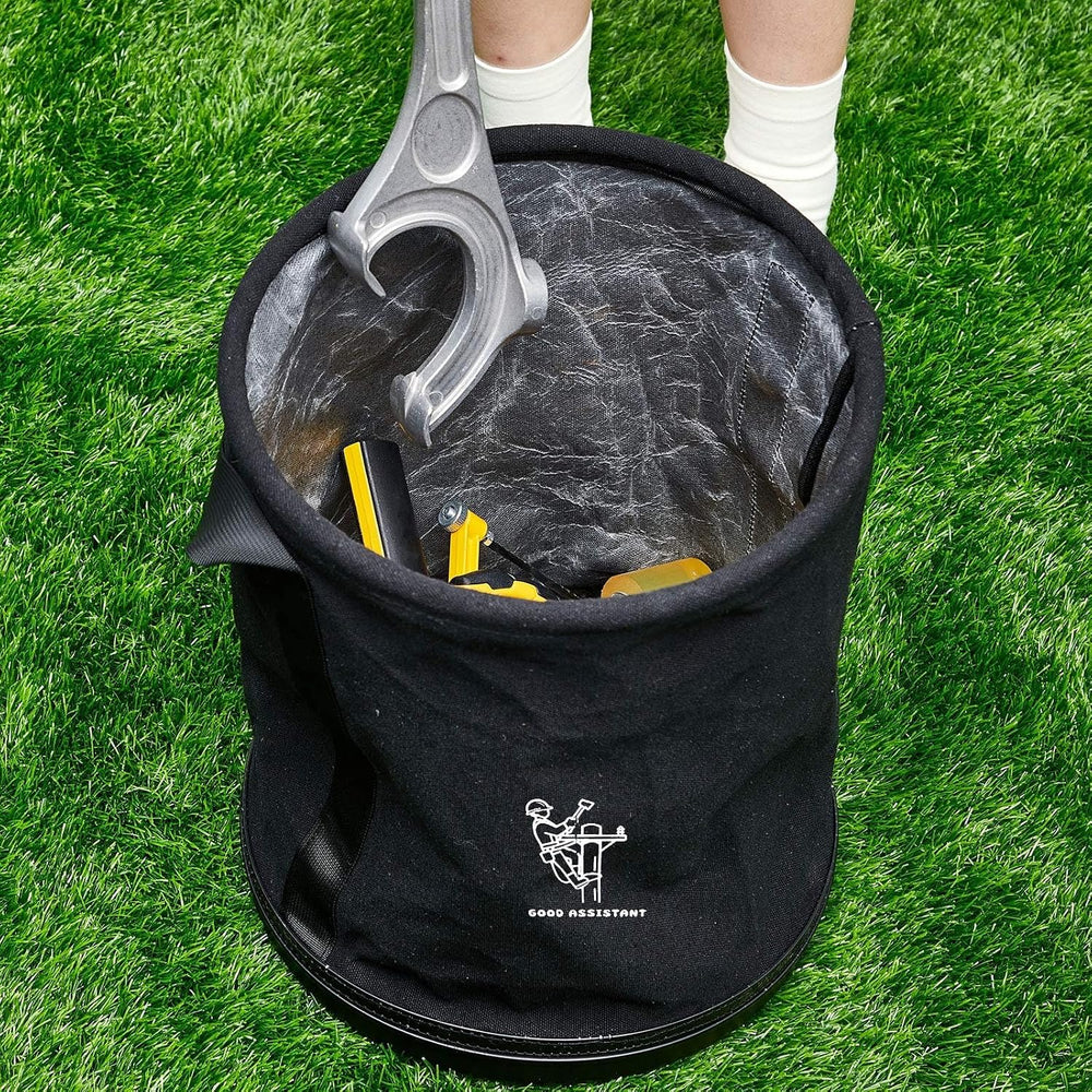 2 Pack 15" x 12" Linemen Canvas Tool Bucket Bag,Black