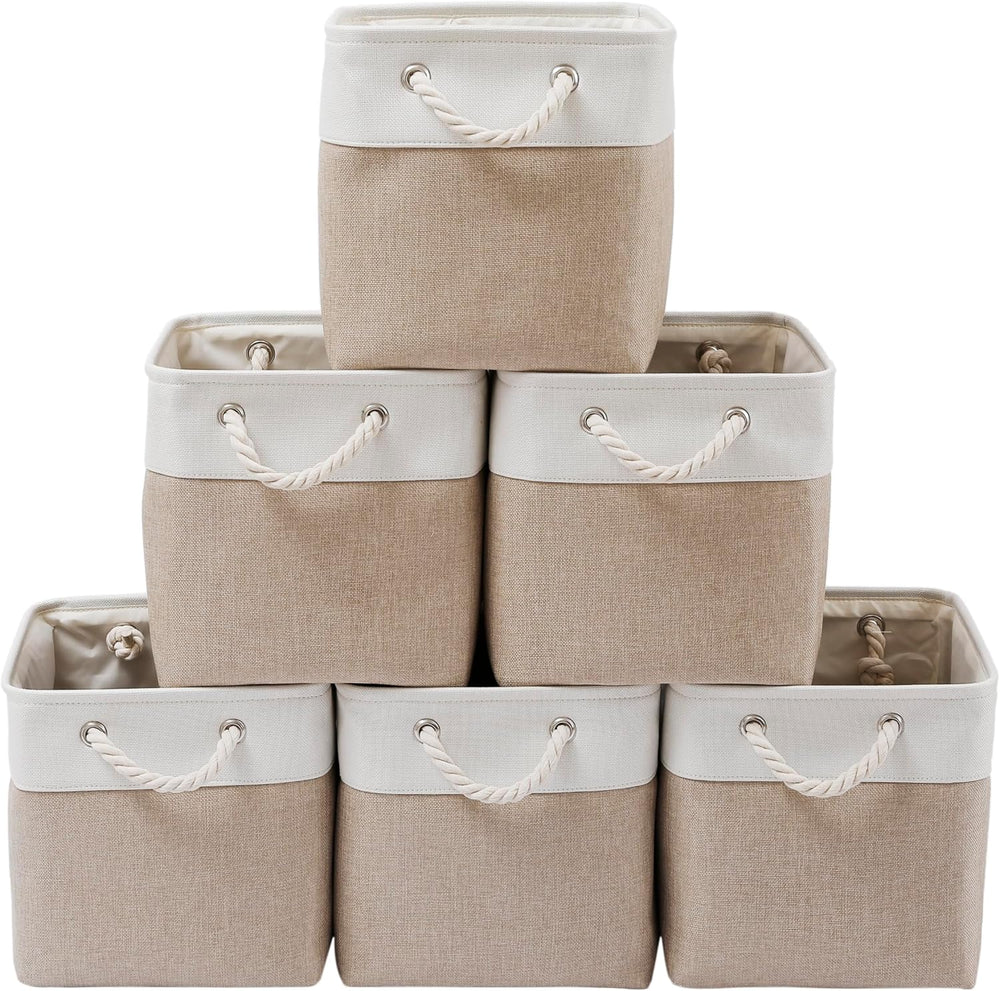 MidmmVick 13 x 13 Inch Cube Storage Bins, 6 Pack Extra Large Collapsible Fabr...