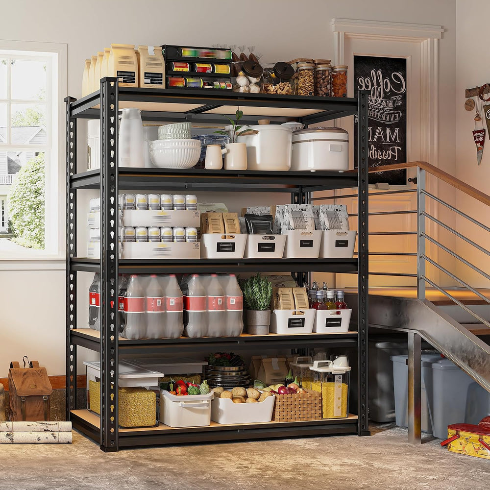 REIBII 2-Pack Storage Shelves Space-Saving and Tool Free for Garage Office