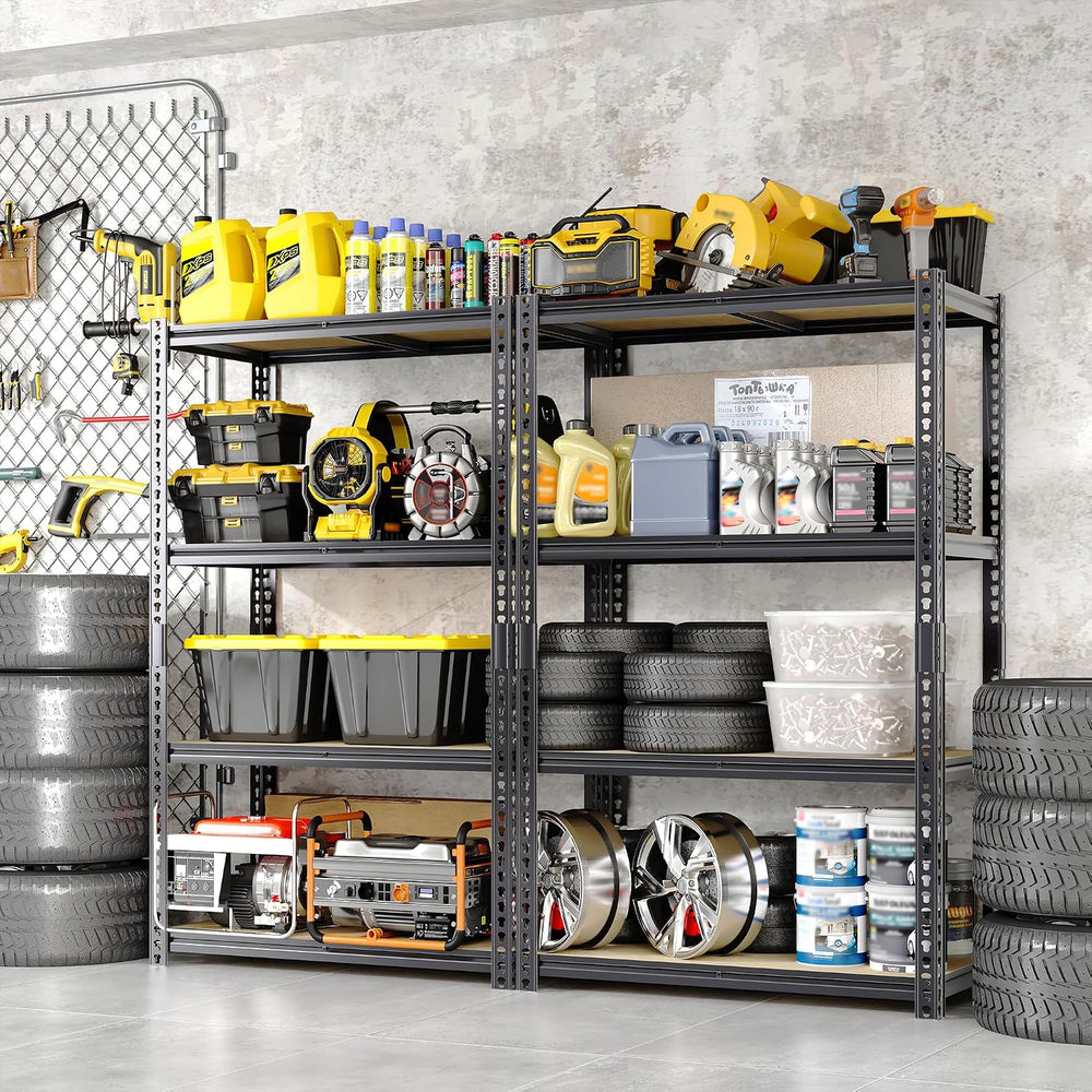 GarveeTech Garage Storage Shelves 4 Tiers, 2000 Lb Capacity Heavy Duty Metal ...