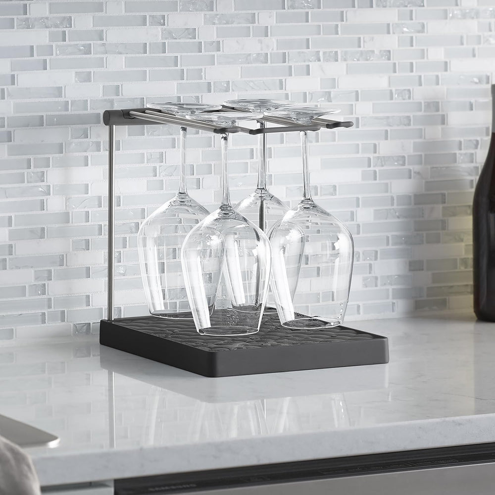 Kohler K-8628-CHR Wine Glass Drying Rack, Wine Glasses Rack Organizer, Foldin...