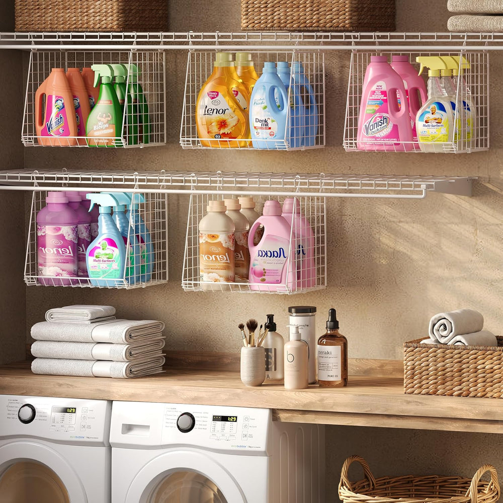 3-Pack Extra-Tall 13.6'' Hanging Laundry Basket Organizer, Foldable W...