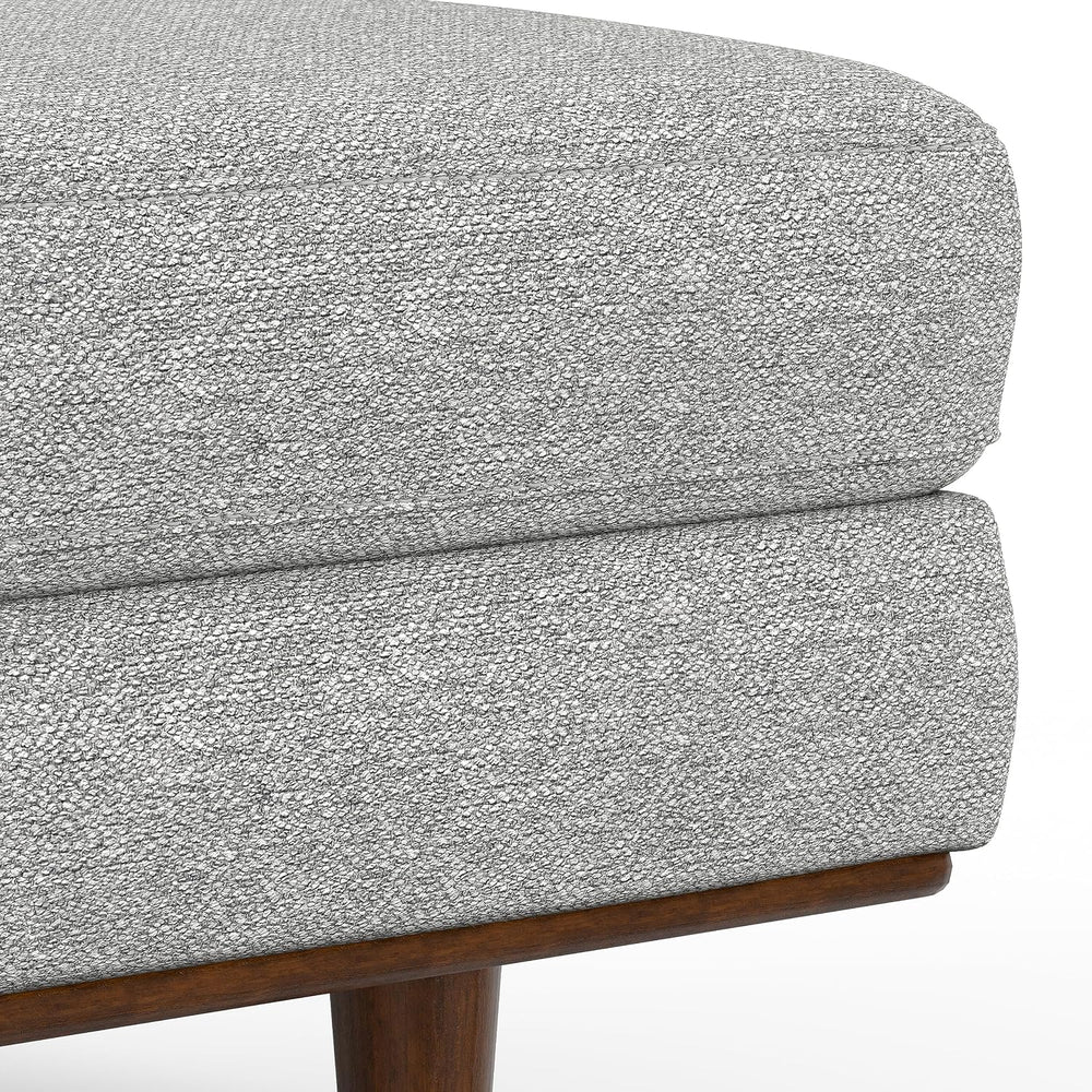 SIMPLIHOME Morrison 49" Wide Woven-Blend Fabric Rectangle Ottoman in Grey
