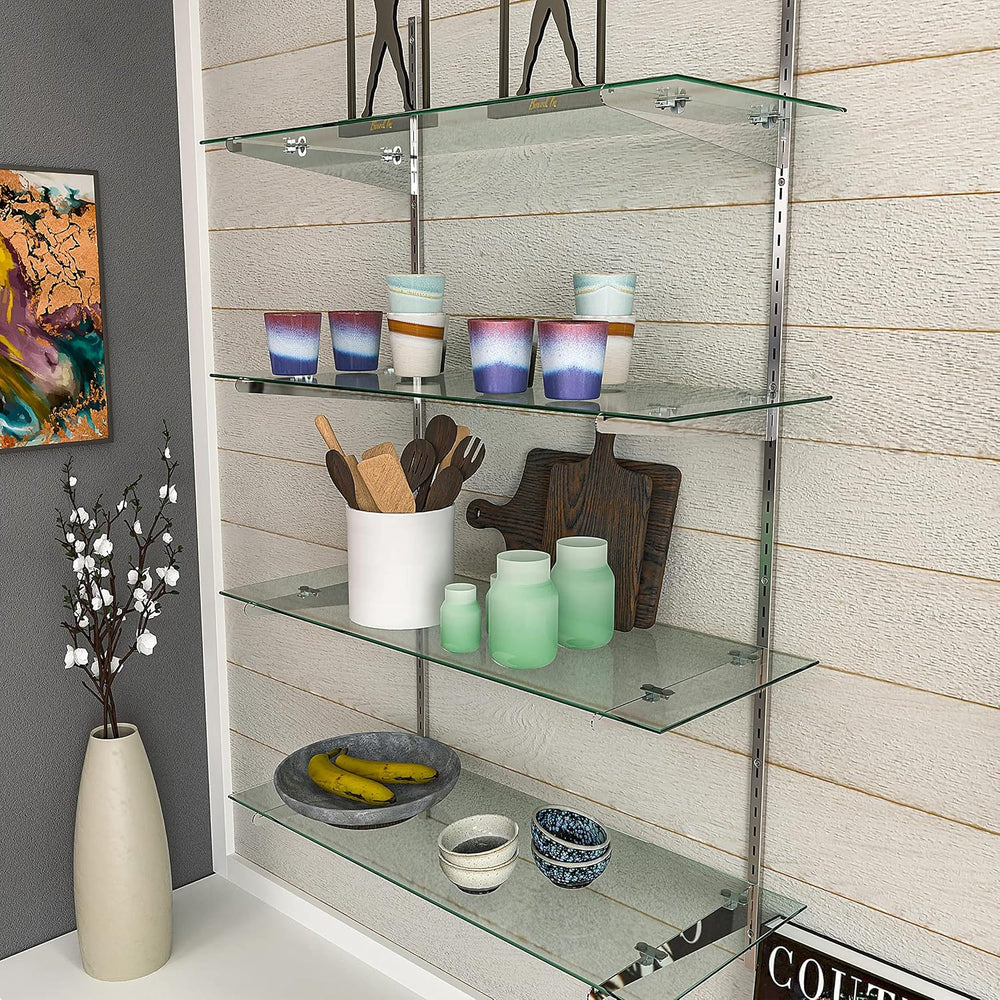 Econoco Tempered Glass Shelves, 3/16in Thick, Clear, 5 Pack, 8x36in