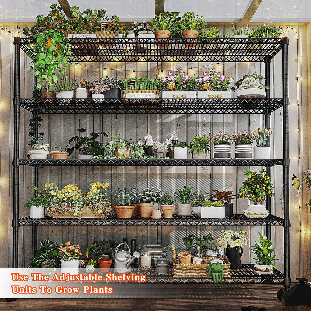 REIBII Storage Shelves 3200 LBS Capacity Wire Shelving with Wheels Heavy Duty...