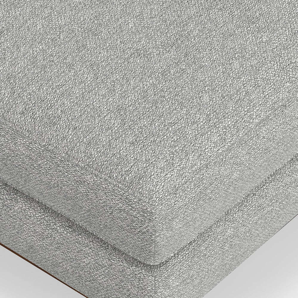 SIMPLIHOME Morrison 49" Wide Woven-Blend Fabric Rectangle Ottoman in Grey