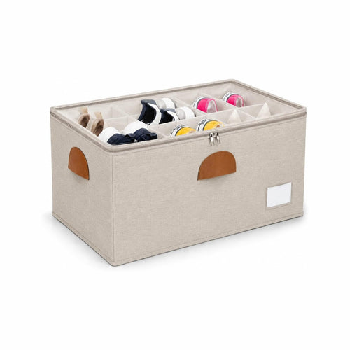 1 Pack Shoe Organizer for Closet with Adjustable Divider Shoe Storage Box