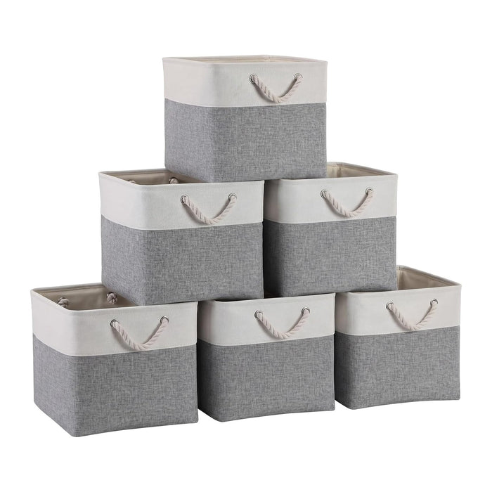 13×15×13 Inch Foldable Fabric Storage Basket with Handles