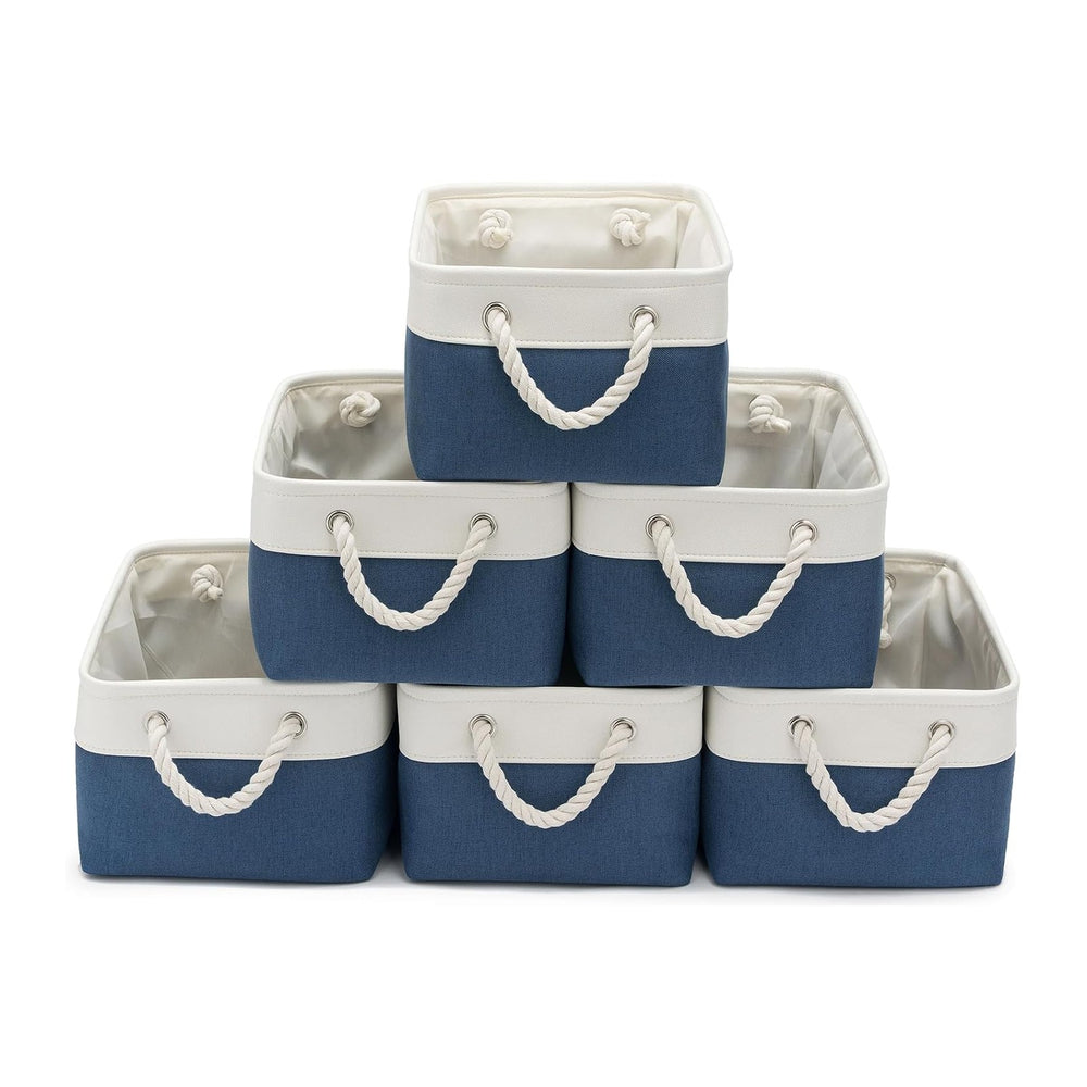 13.8x9.8x6.7 Inch Fabric Small Storage Bins with Handles 6 Pack