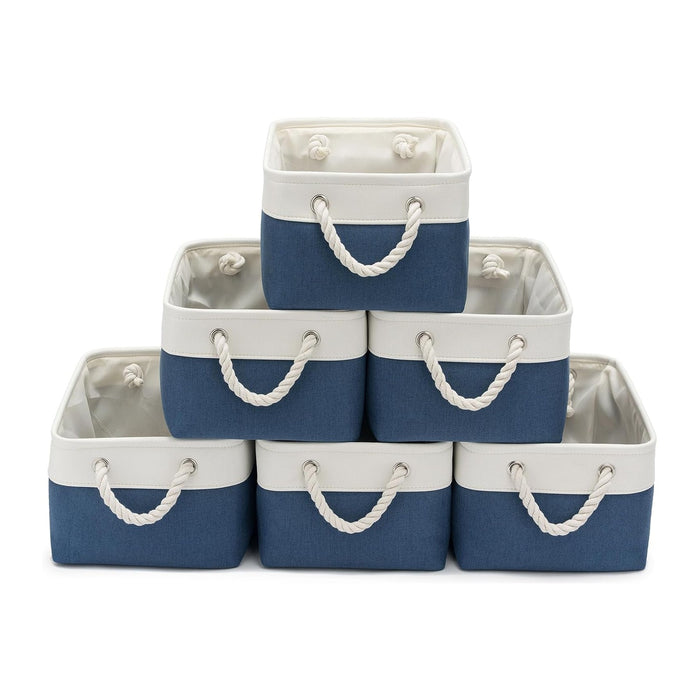 13.8x9.8x6.7 Inch Fabric Small Storage Bins with Handles 6 Pack