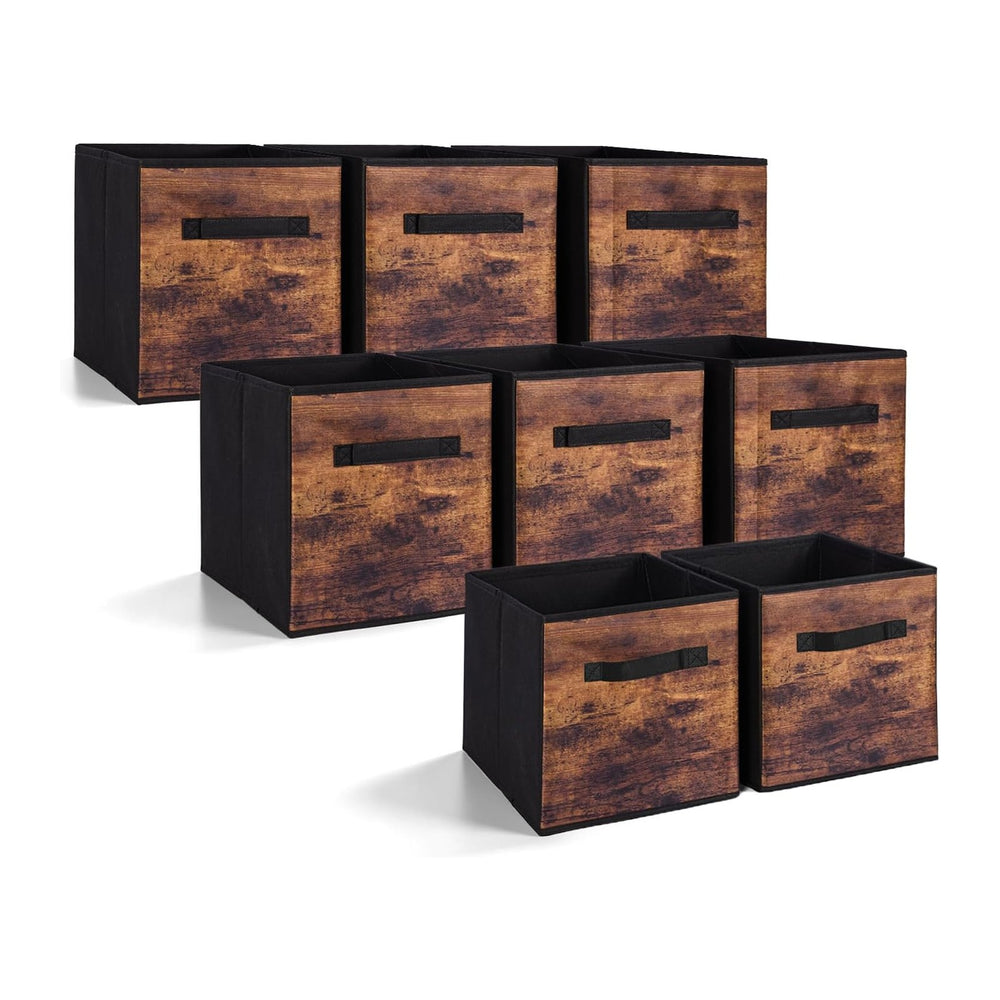 13 Inch Fabric Storage Cubes, 8 Pack Foldable Storage Bins with Handle, Fabri...