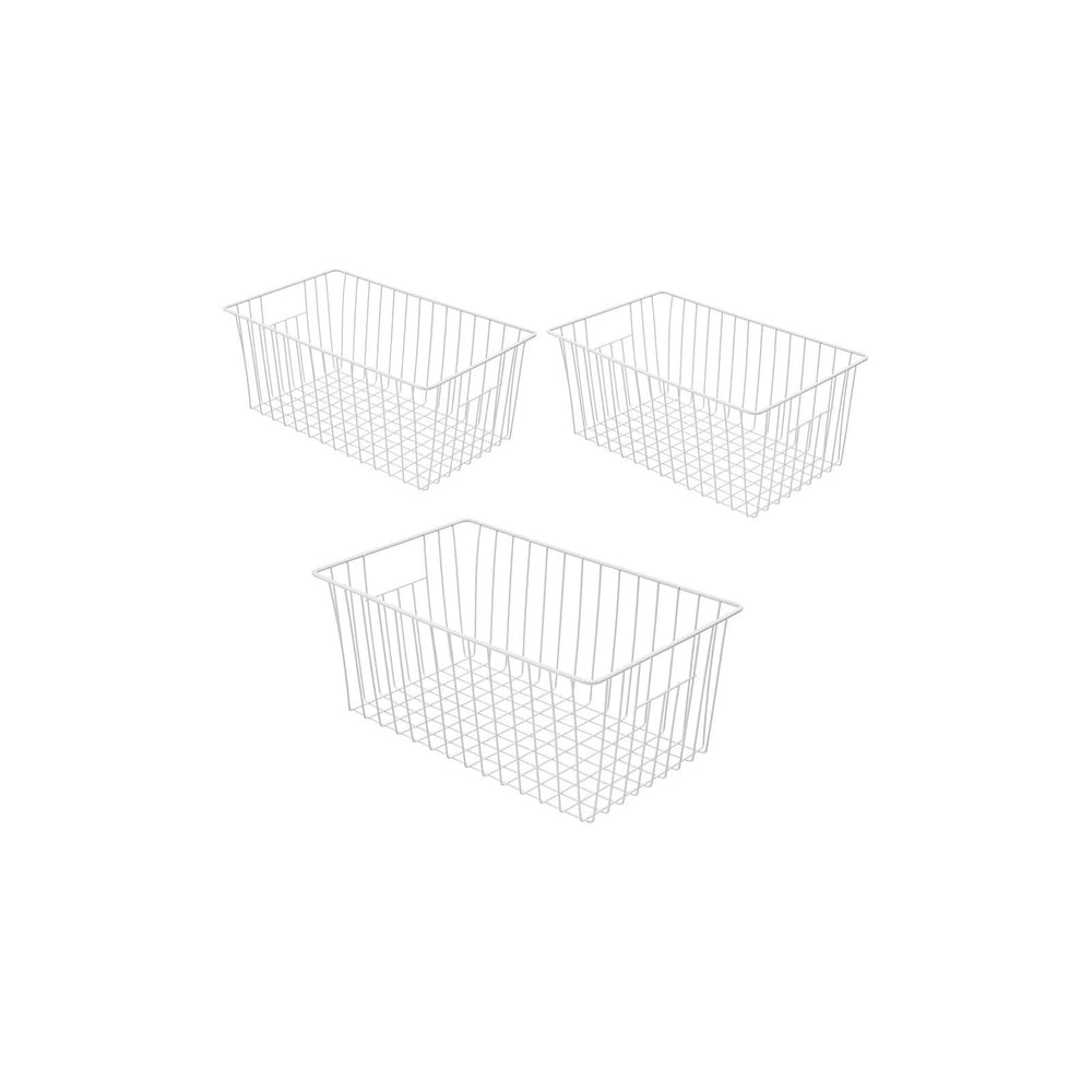 16inch Freezer Wire Storage Organizer Baskets, Household Refrigerator Bins wi...