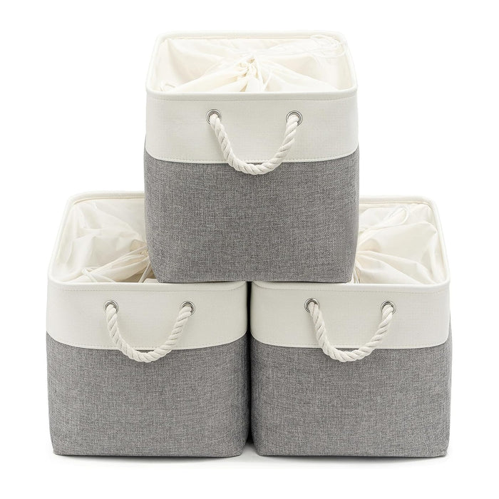 16x12x12 In Foldable Fabric Large Storage Bins with Handle 3 Pack