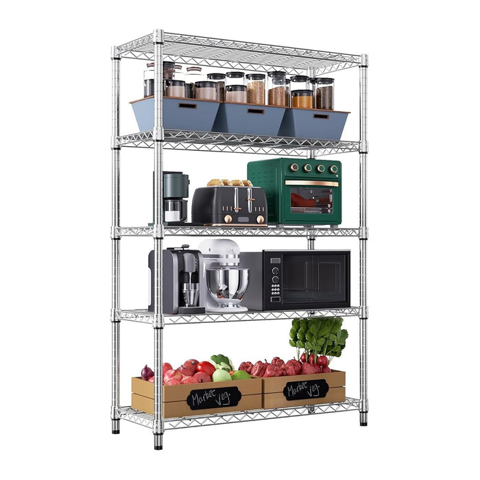1750 LBS Storage Shelves 5-Tier Utility Shelving Unit Steel Organizer Wire Rack