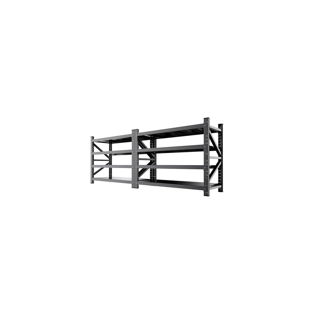 2-Pack 5000LBS Heavy Duty Storage Shelves, 4 Tier Garage Shelving Metal Shelv...