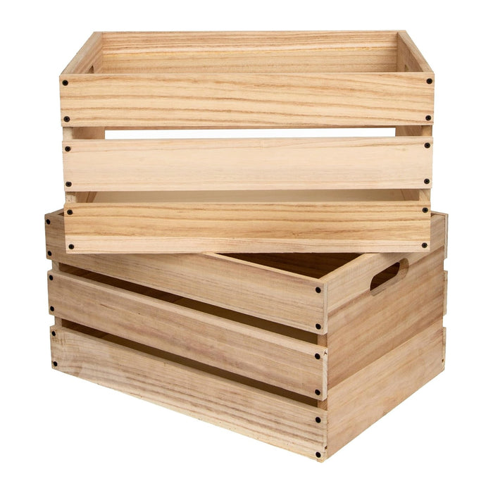 20"L Oversize Wooden Crates For Storage,Vinyl Record Storage Crates