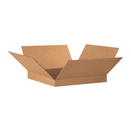 (20 Pack) 20"L x 20"W x 2"H Flat Corrugated Cardboard Shipping Boxes | Single-Wall Kraft Boxes for Moving, Packing and Storage