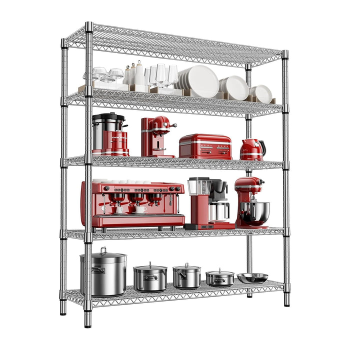 2200 Lbs 5 Tier Storage Rack Metal Wire Shelving Unit, Storage Standing Shelf