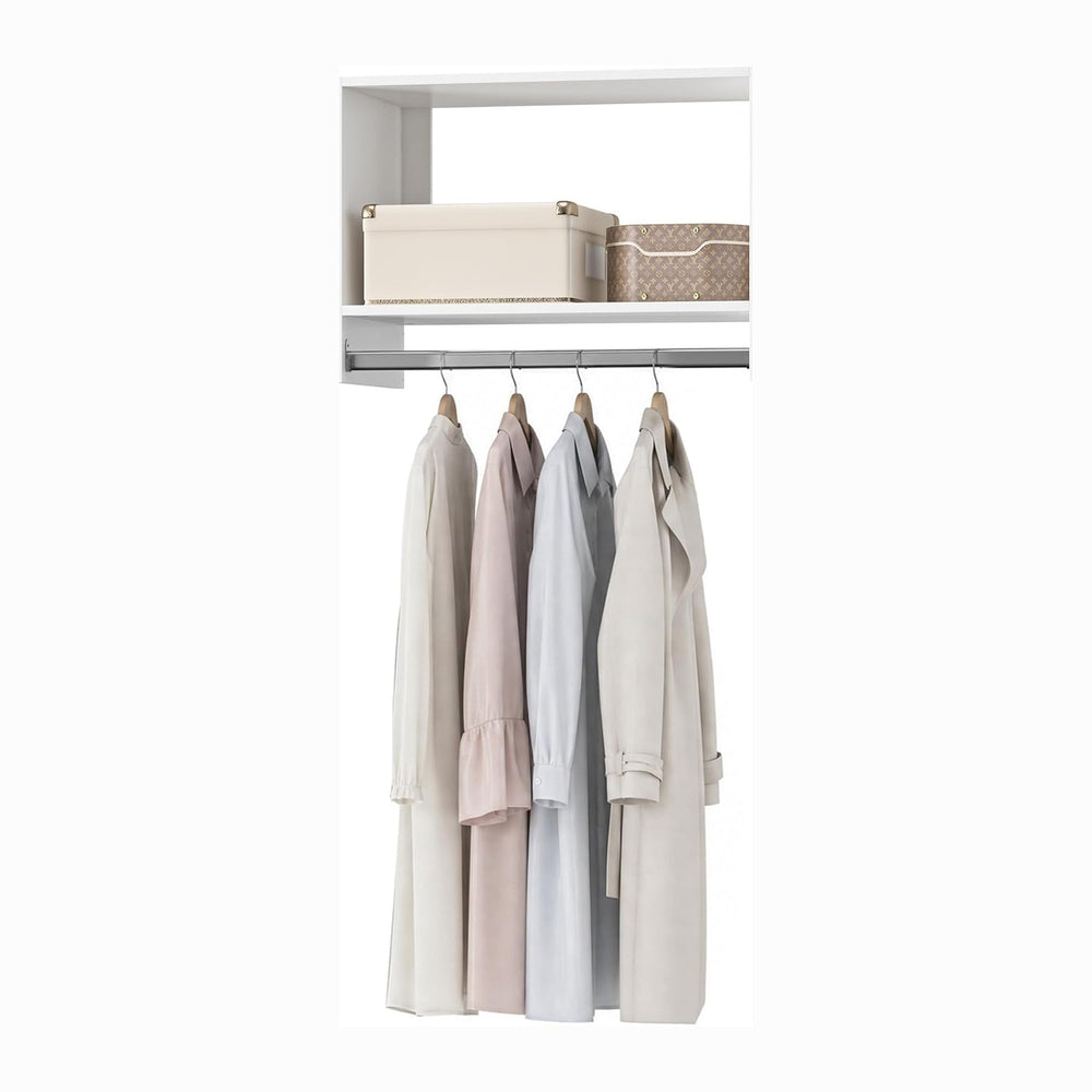 25.5" Wide Tall Hanging Modular Closet System, Wall-Mounted Closet Organ...