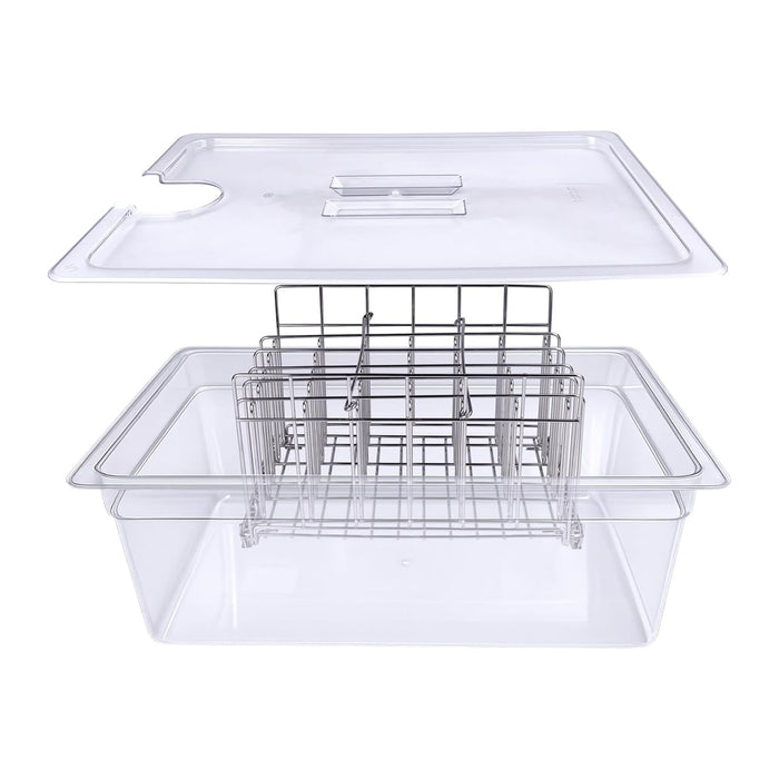 26 QT Sous Vide Container with Lid,Sous Vide Cookers Compatible with Anova, Joule, Nano, Wancle,Perfect for Chicken, Beef,Parties and Professionals (26 qt containers with lids and racks)